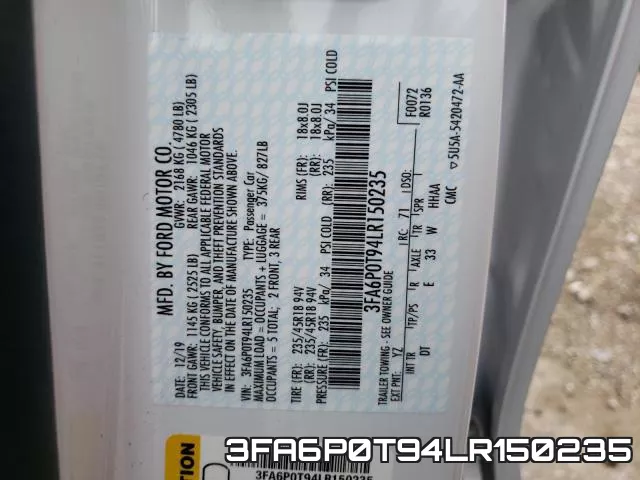 3FA6P0T94LR150235 фото 2