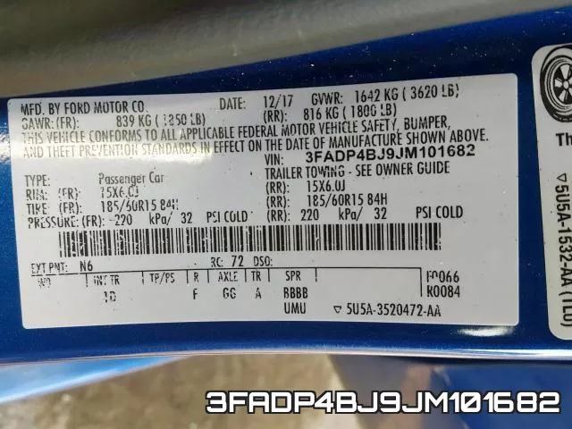 3FADP4BJ9JM101682 фото 2