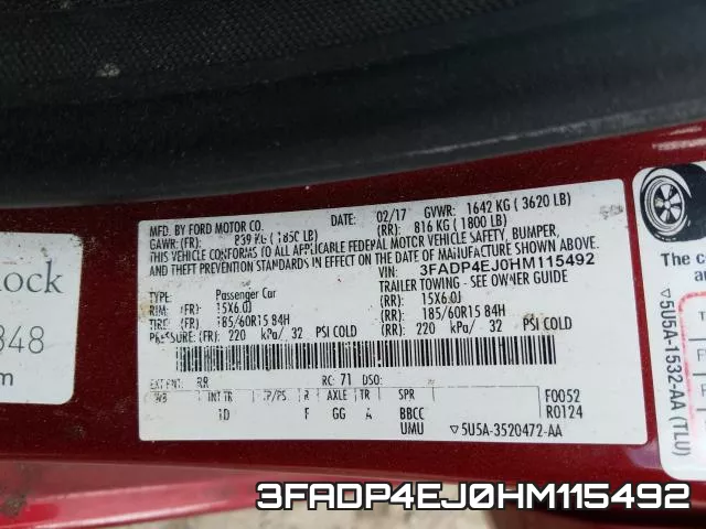3FADP4EJ0HM115492 фото 2
