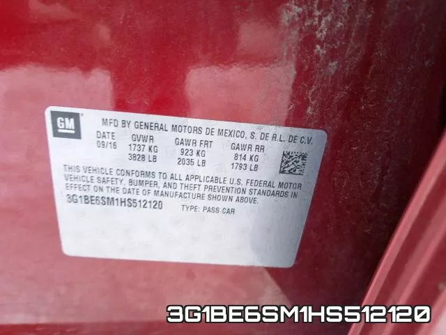 3G1BE6SM1HS512120 фото 2