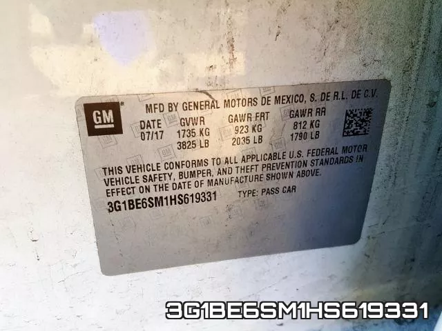 3G1BE6SM1HS619331 фото 2