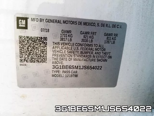 3G1BE6SM1JS654022 фото 2