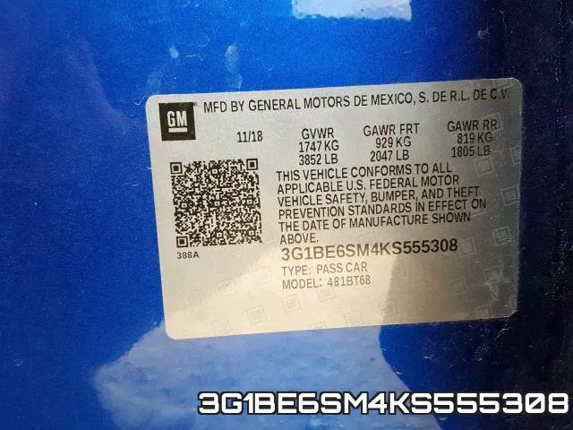 3G1BE6SM4KS555308 фото 2