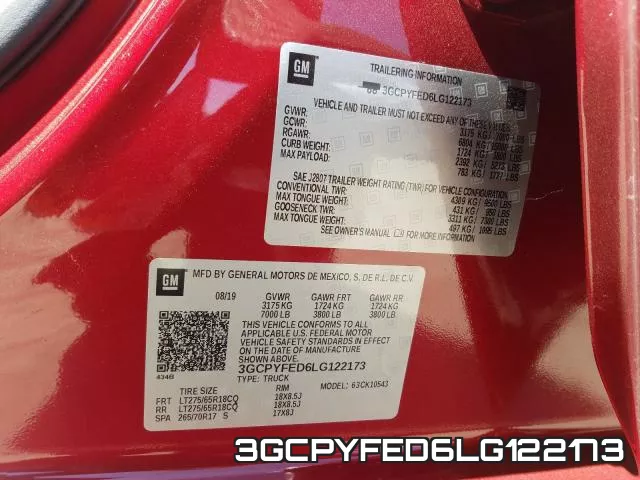 3GCPYFED6LG122173 фото 2