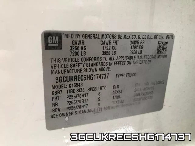 3GCUKREC5HG174737 фото 2