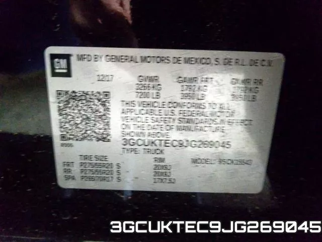 3GCUKTEC9JG269045 фото 2