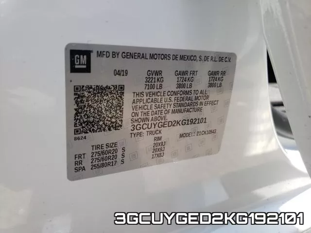 3GCUYGED2KG192101 фото 2
