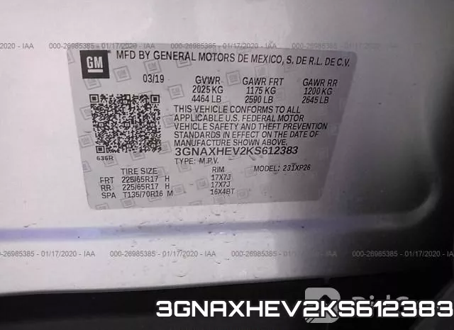 3GNAXHEV2KS612383 фото 10