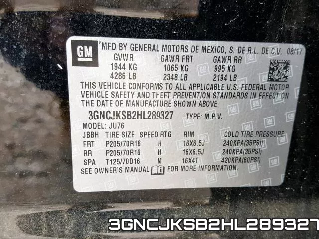 3GNCJKSB2HL289327 фото 2