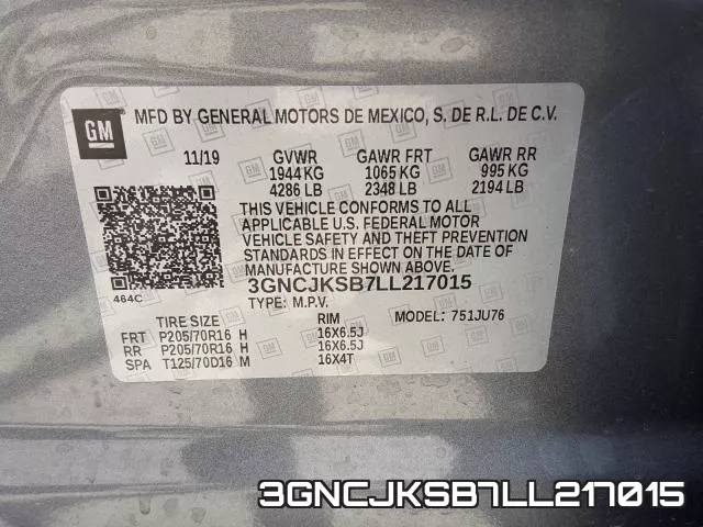 3GNCJKSB7LL217015 фото 2
