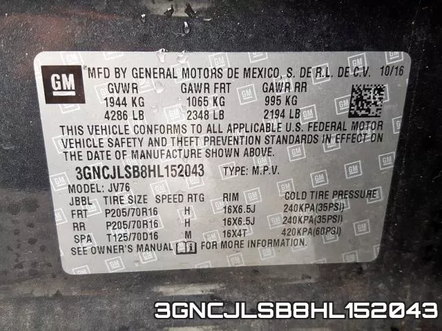 3GNCJLSB8HL152043 фото 2