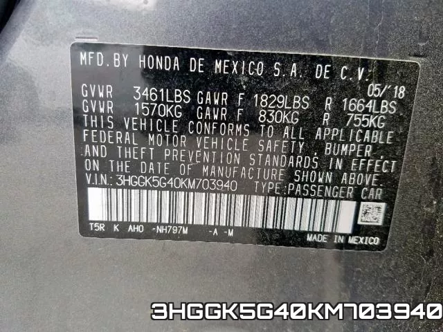 3HGGK5G40KM703940 фото 2