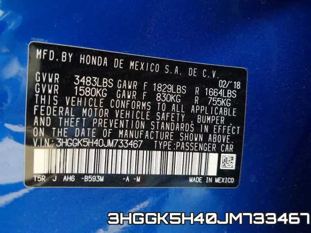 3HGGK5H40JM733467 фото 2