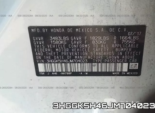 3HGGK5H46JM704023 фото 10