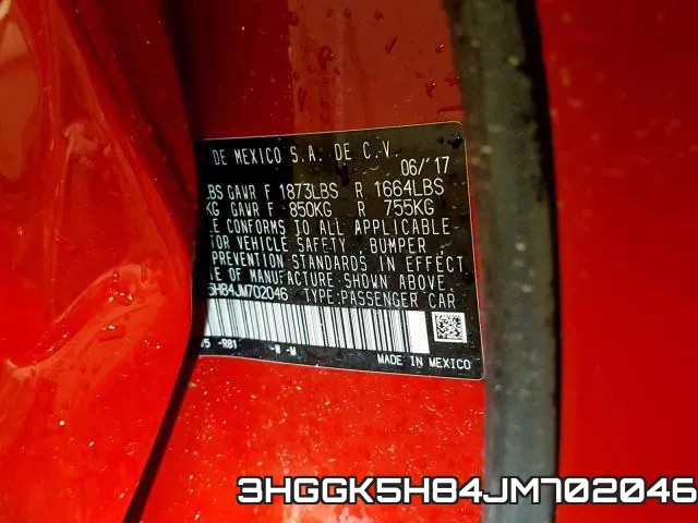 3HGGK5H84JM702046 фото 2