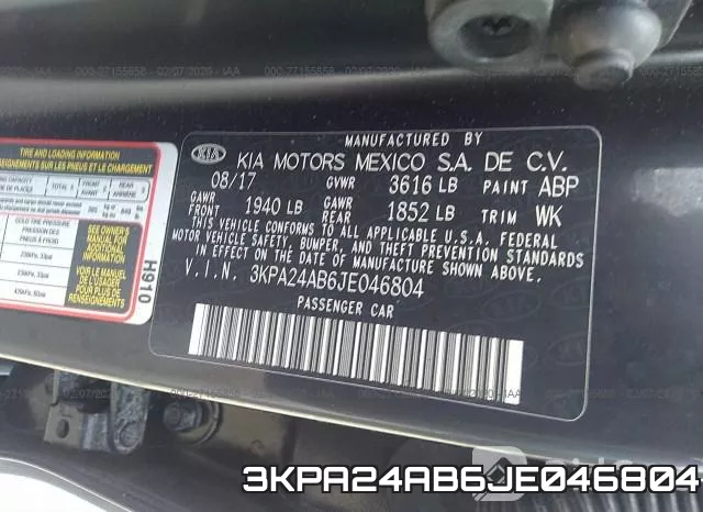 3KPA24AB6JE046804 фото 10