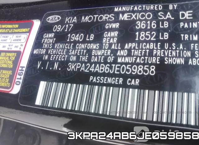 3KPA24AB6JE059858 фото 9