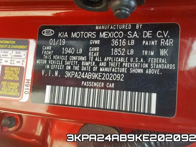 3KPA24AB9KE202092 фото 2