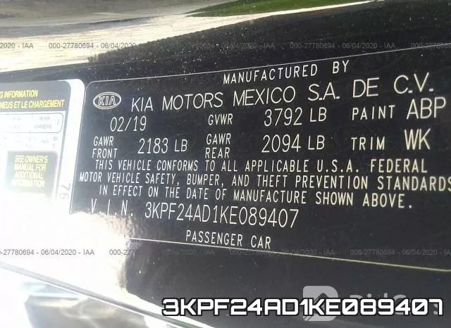 3KPF24AD1KE089407 фото 10