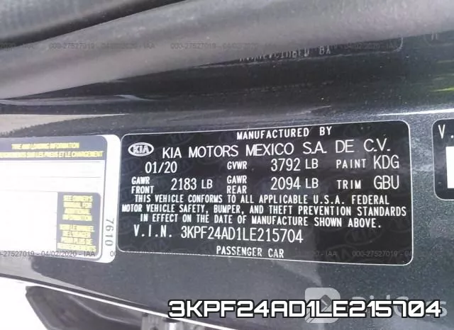 3KPF24AD1LE215704 фото 10