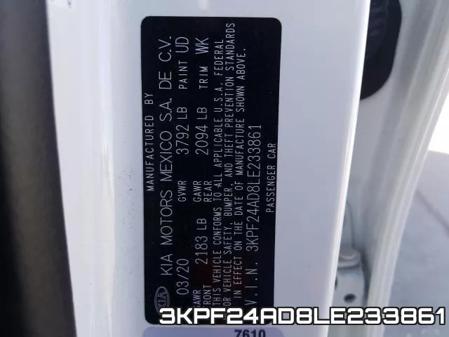 3KPF24AD8LE233861 фото 2