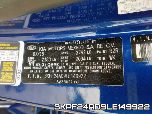 3KPF24AD9LE149922 фото 2