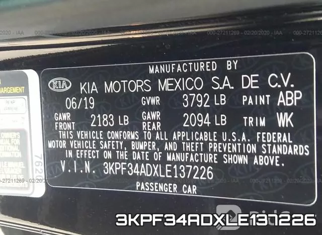 3KPF34ADXLE137226 фото 10