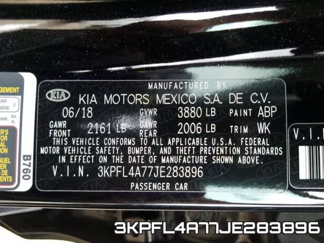 3KPFL4A77JE283896 фото 2