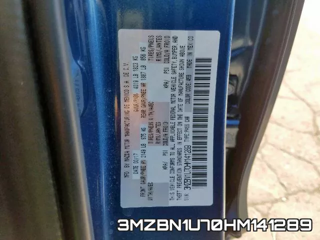 3MZBN1U70HM141289 фото 2