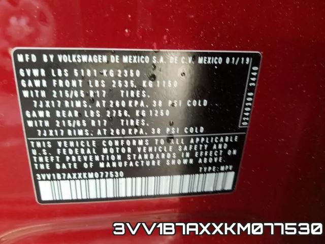 3VV1B7AXXKM077530 фото 2