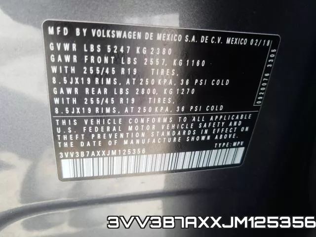 3VV3B7AXXJM125356 фото 2