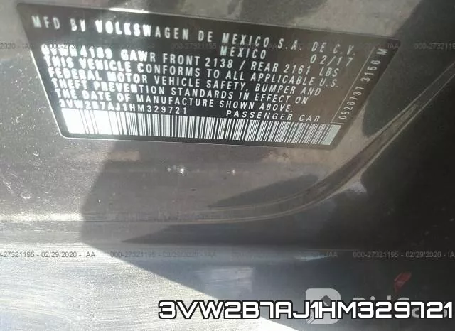 3VW2B7AJ1HM329721 фото 10