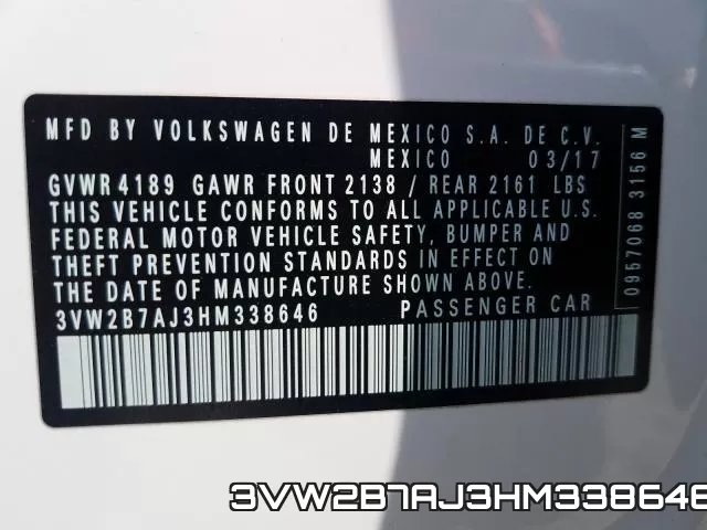3VW2B7AJ3HM338646 фото 2