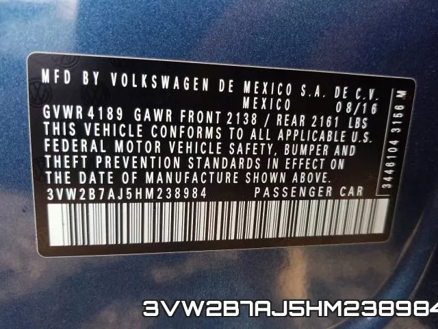 3VW2B7AJ5HM238984 фото 2