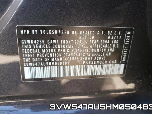 3VW547AU5HM050483 фото 2