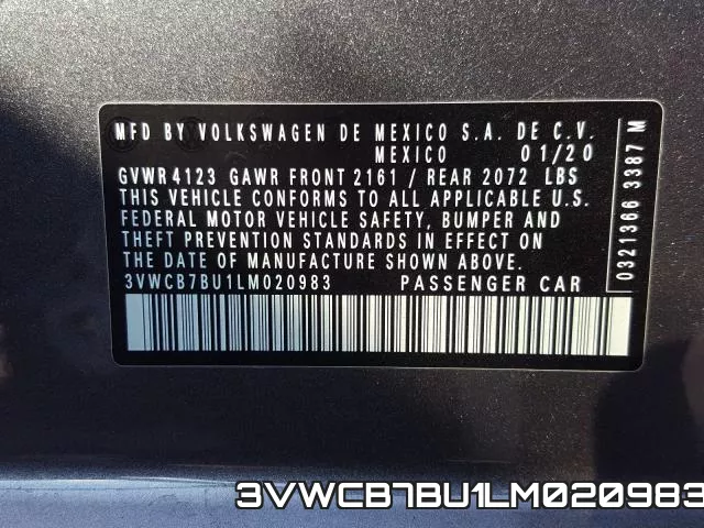 3VWCB7BU1LM020983 фото 2