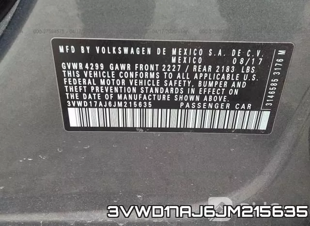 3VWD17AJ6JM215635 фото 10