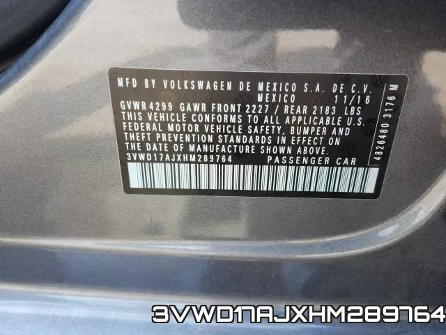 3VWD17AJXHM289764 фото 2
