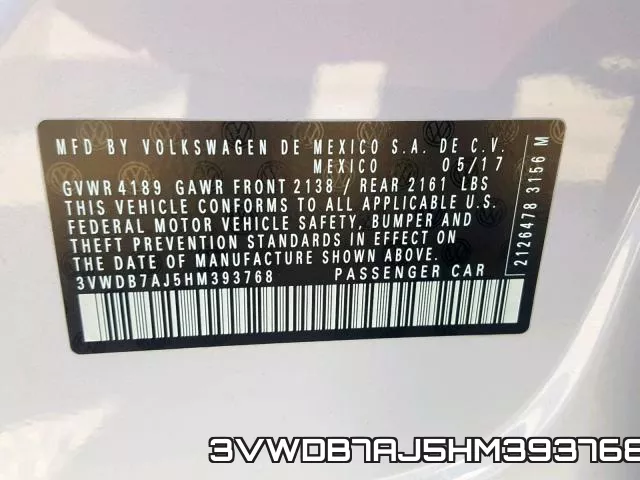 3VWDB7AJ5HM393768 фото 2