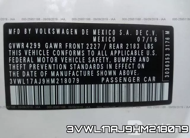3VWL17AJ9HM218079 фото 10