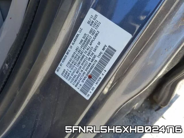 5FNRL5H6XHB024176 фото 2