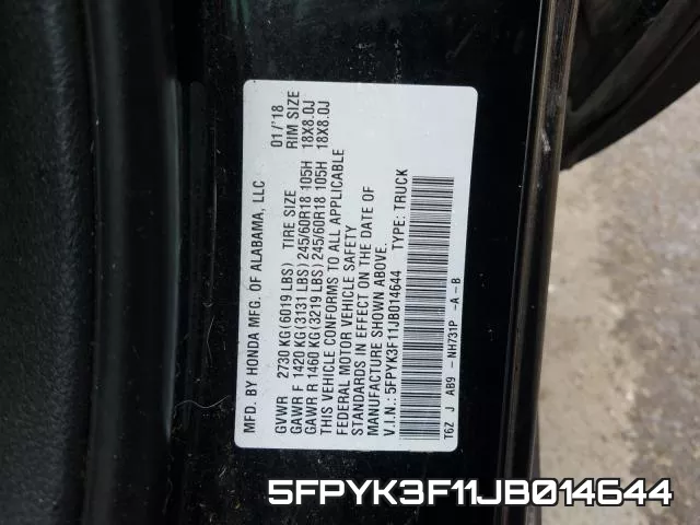 5FPYK3F11JB014644 фото 2
