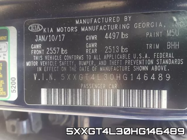 5XXGT4L30HG146489 фото 2
