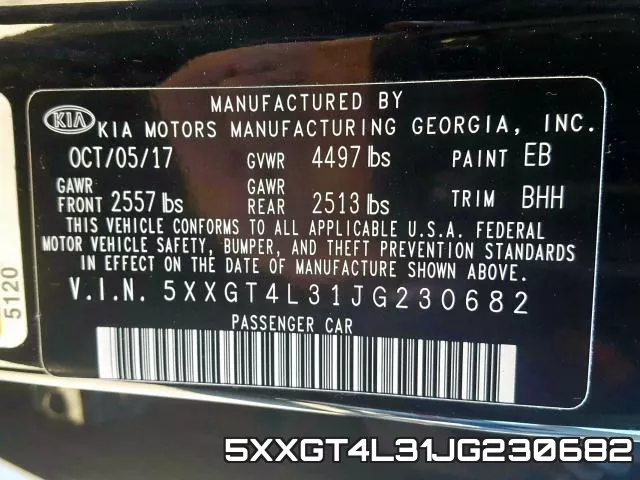 5XXGT4L31JG230682 фото 2