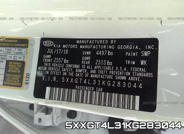 5XXGT4L31KG283044 фото 10