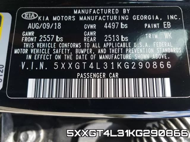 5XXGT4L31KG290866 фото 2