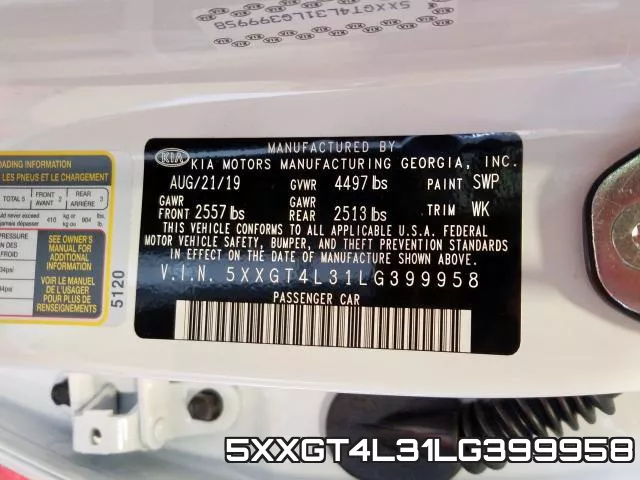 5XXGT4L31LG399958 фото 2