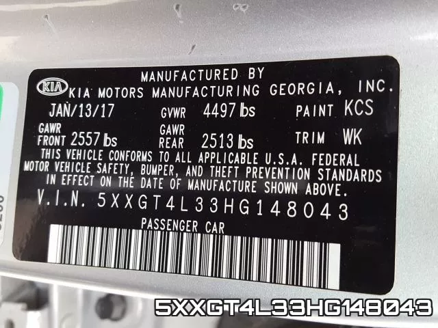 5XXGT4L33HG148043 фото 2