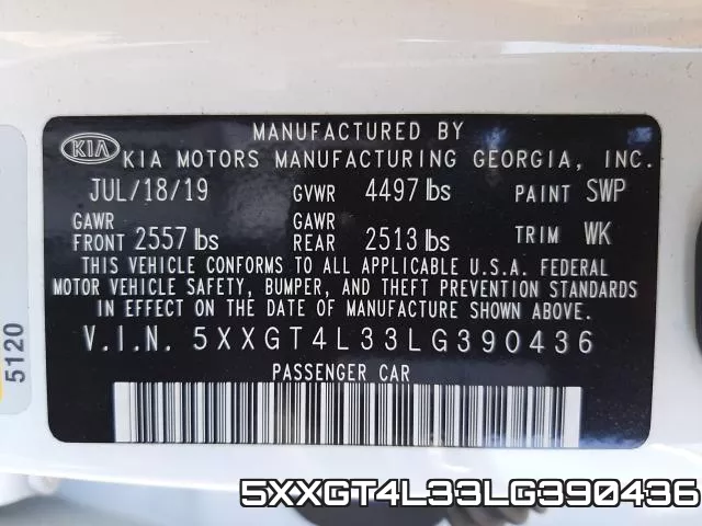 5XXGT4L33LG390436 фото 2