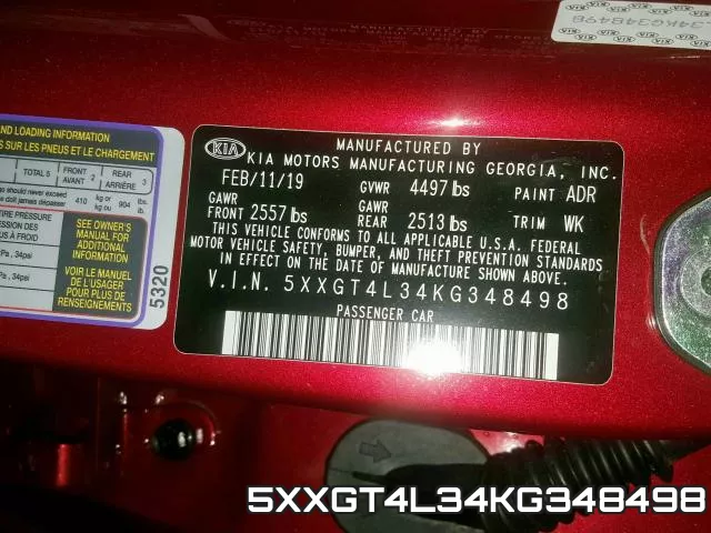 5XXGT4L34KG348498 фото 2